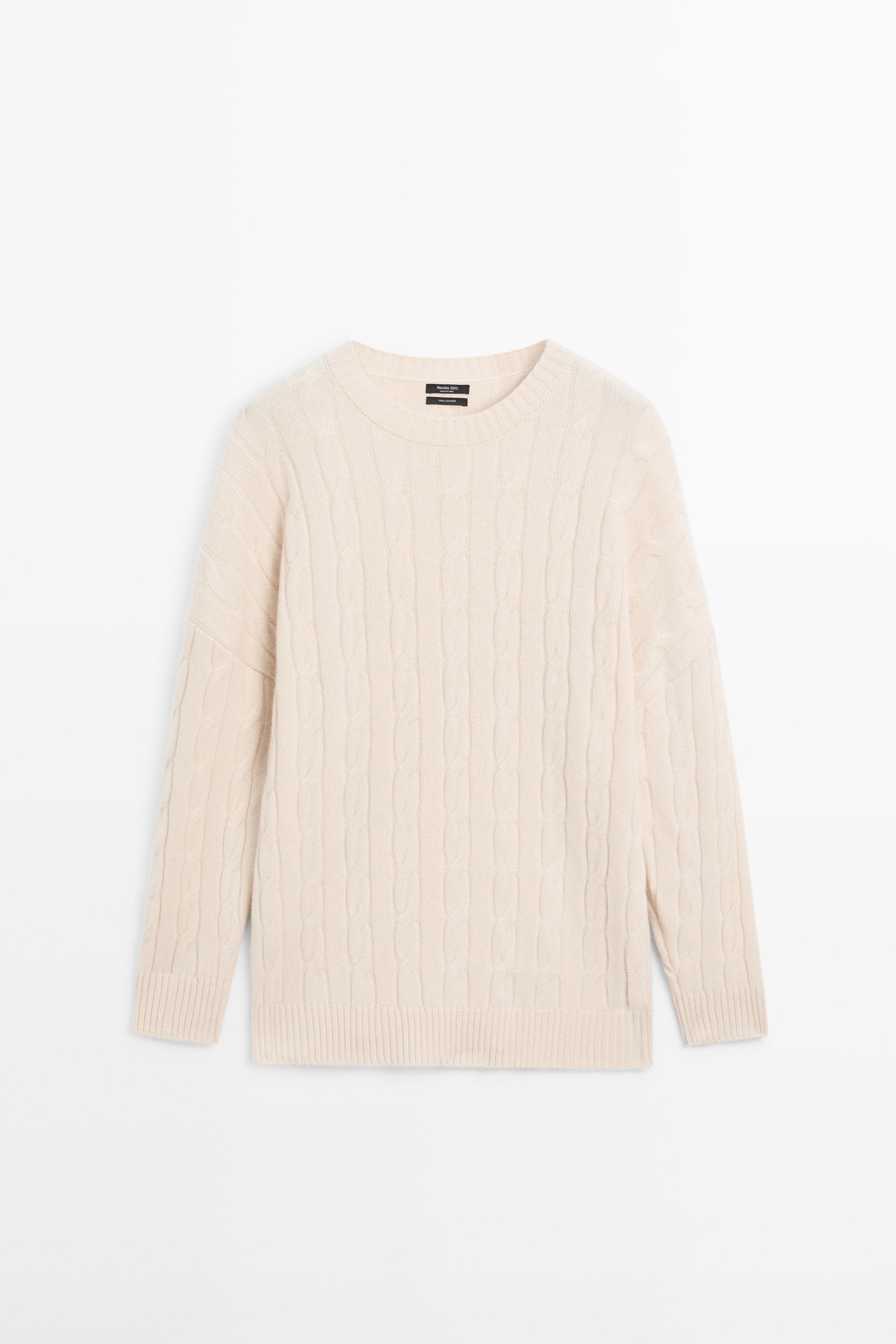 Pull en maille torsadée 100 % cachemire